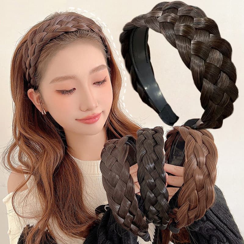 Acessório de cabelo largo estilo boêmio, faixa de cabelo tecida FZ8L QBDE