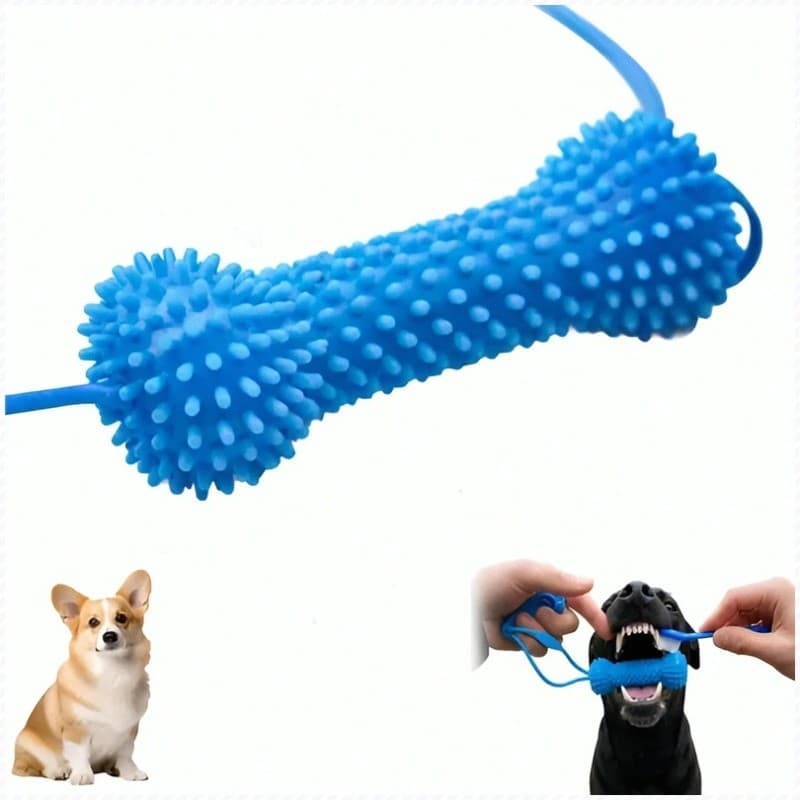 【Saúde Bucal】Escova de dentes para animais de estimação com cabo para facilitar a escovação. Limpeza/Cães/Brinquedo