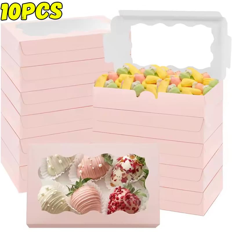 Caixas De Presente De Doces Com Design De Janela Ondulada-Estojo De Embalagem De Chocolate E Biscoitos Para Uso Doméstic