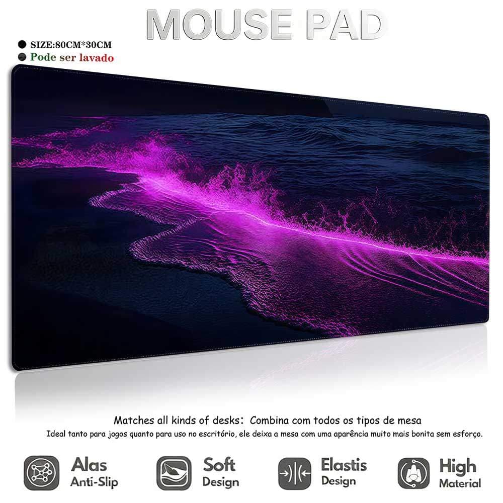 Mouse Pad Gamer XL Tapete de Mesa Antiderrapante Borda Costurada Reforçada para Teclado 800×300mm