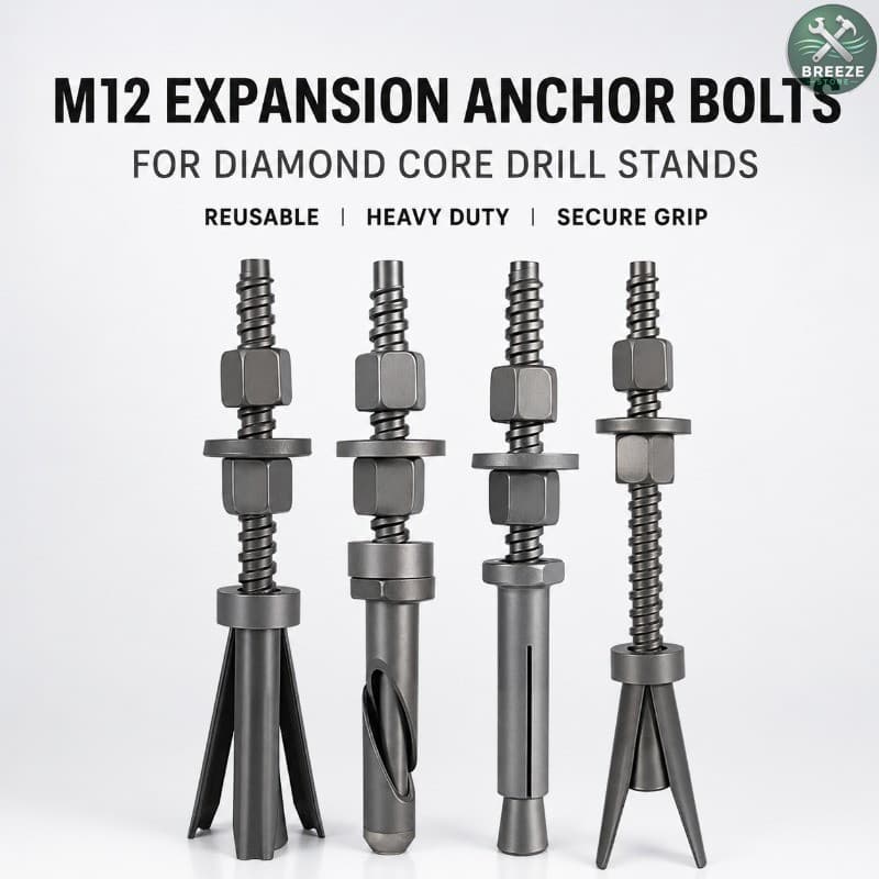 Parafuso De Âncora De Expansão M12 Reutilizável Para Suporte De Broca De Núcleo De Diamante Fixação Resistente Removível