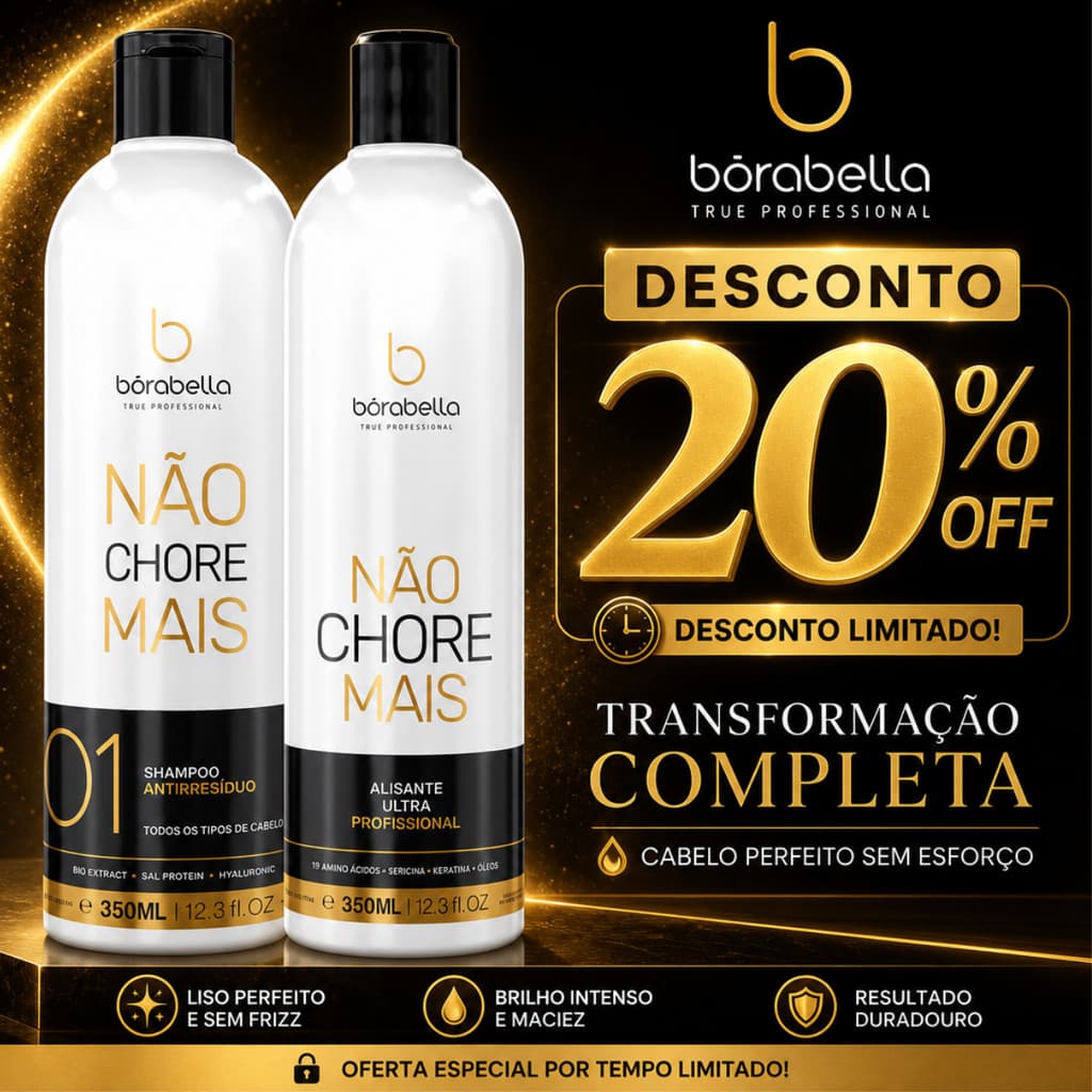 Kit Escova Alisante Borabella Não Chore Mais 350 ML