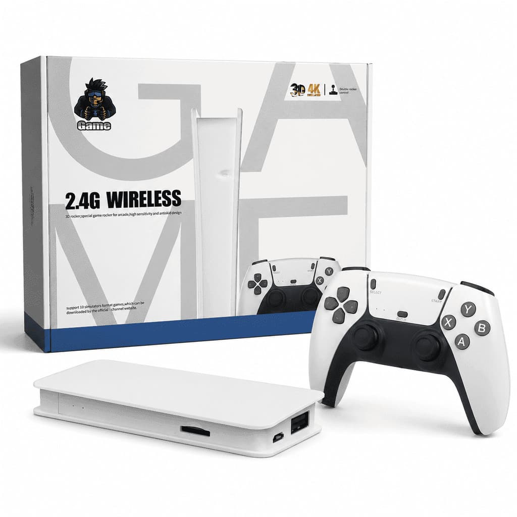 Game Stick 4K 64GB Console Retrô HDMI com 2 Controles Sem Fio TV Stick Mini Video Game Plug Play