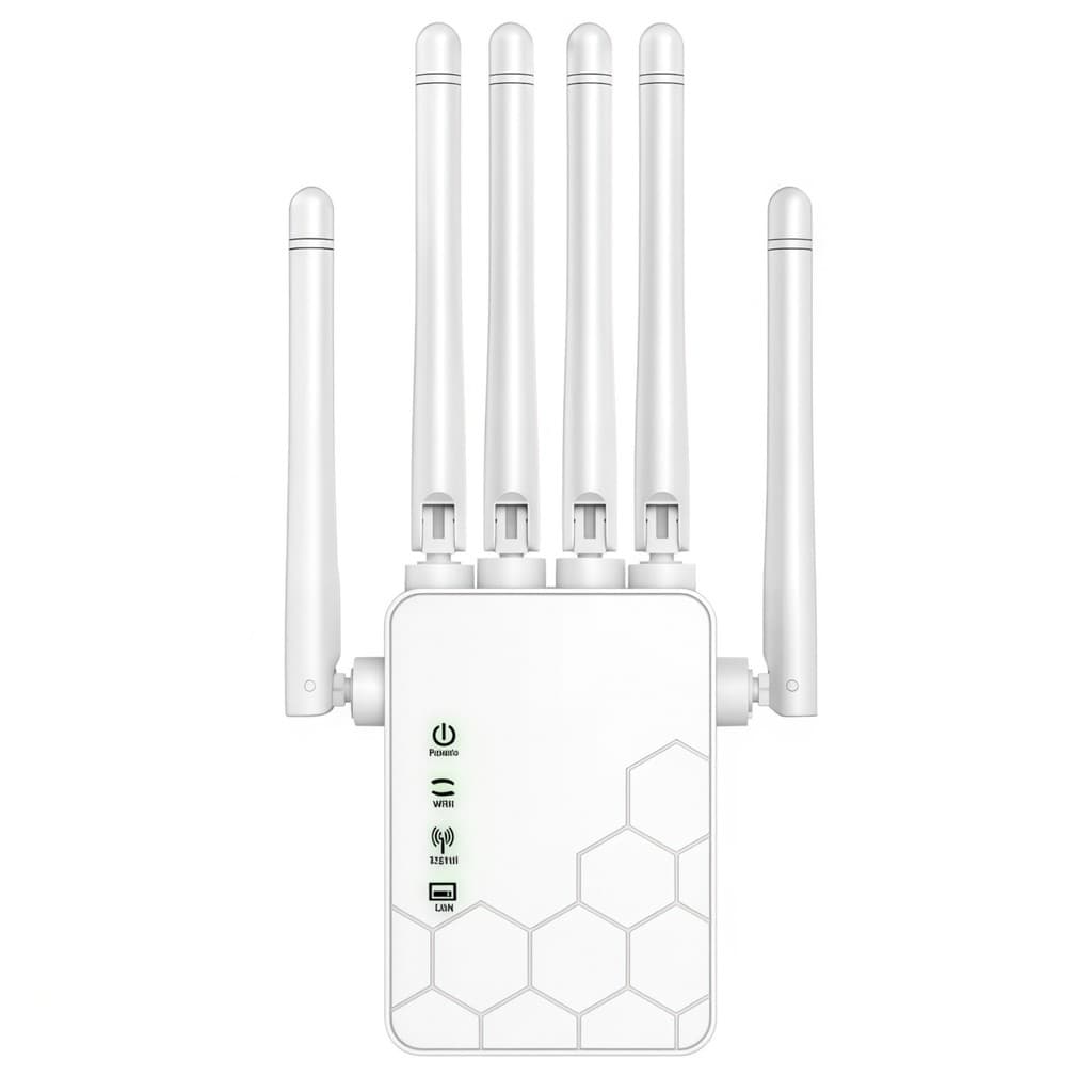 Repetidor WiFi Dual Band 1200Mbps 2.4G 5G com Antenas Externas e Porta de Rede