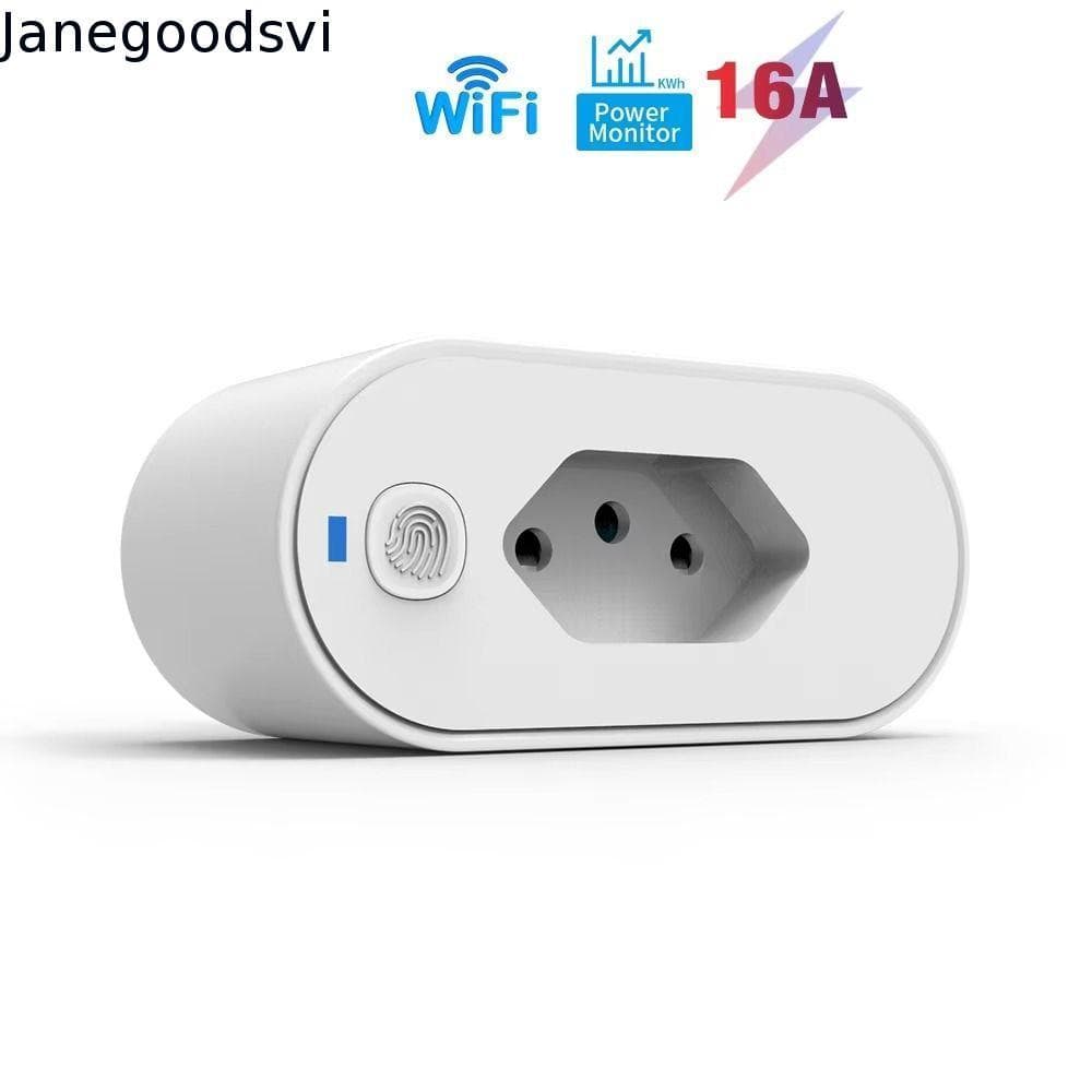 Plugue Inteligente JANEGOODSVI Brasil , Adaptador De Tomada De Monitoramento De Energia De Conectividade WiFi Tuya , Con