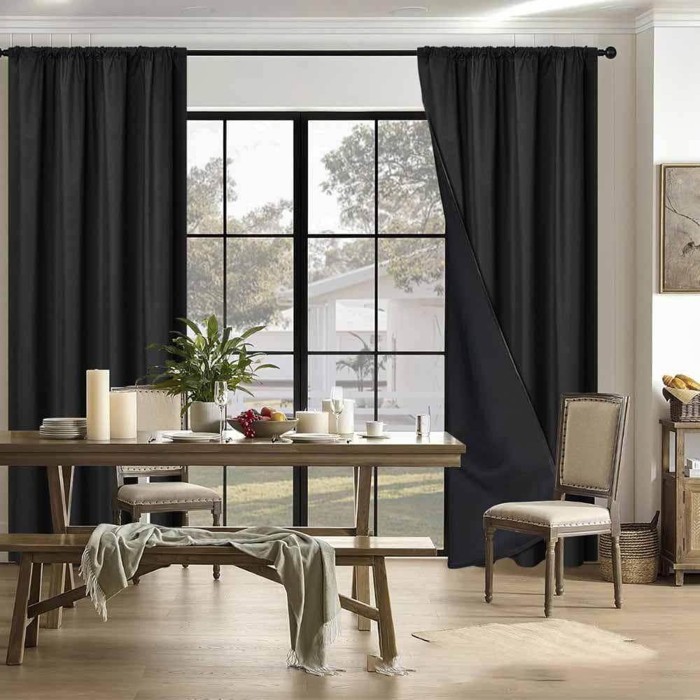 Cortina Blackout , De Janela Com Forro Revestido , Cortinas Laváveis Fáceis De Guardar Para Quarto