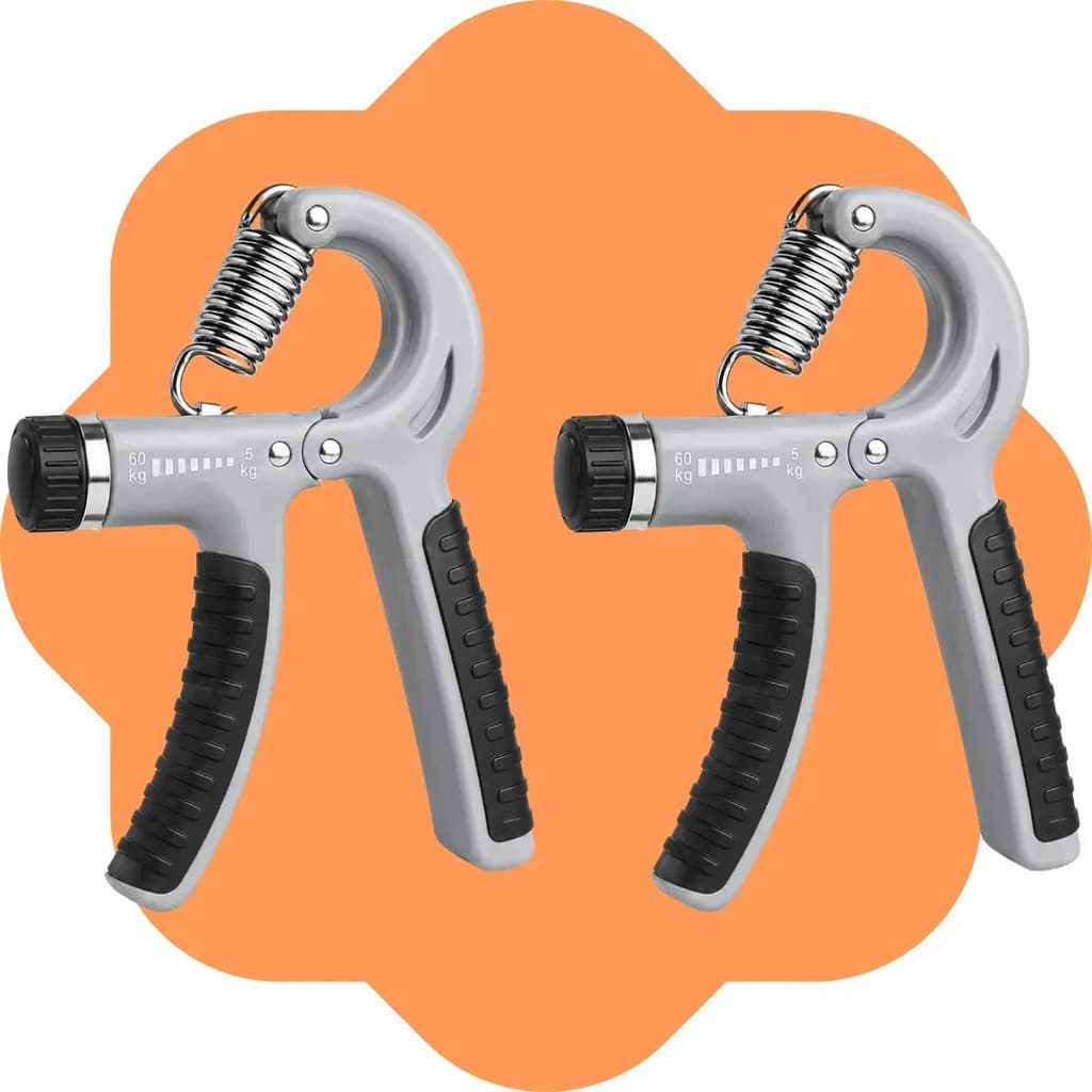 Kit 2 Unidades Hand Grip Fortalecedor de Mãos 5kg até 60kg Ajustável com Mola Preto Pegada