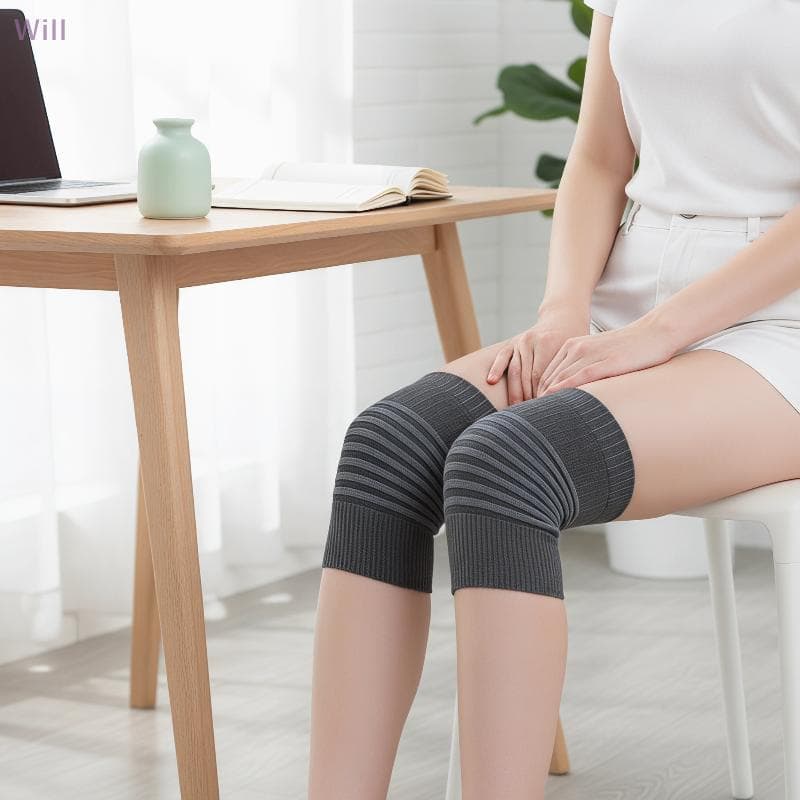 Joelheiras Esportivas Com Listras Elásticas De Algodão , Joelheira Para Esqui , Patinação , Prevenção De Lesões No Joelh
