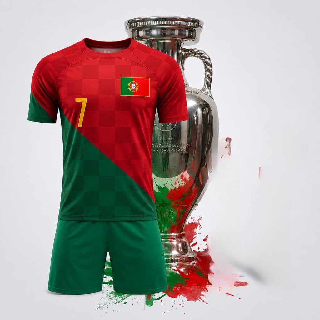 Kit Conjunto camisa short Bordados futebol portugal brasil selecao