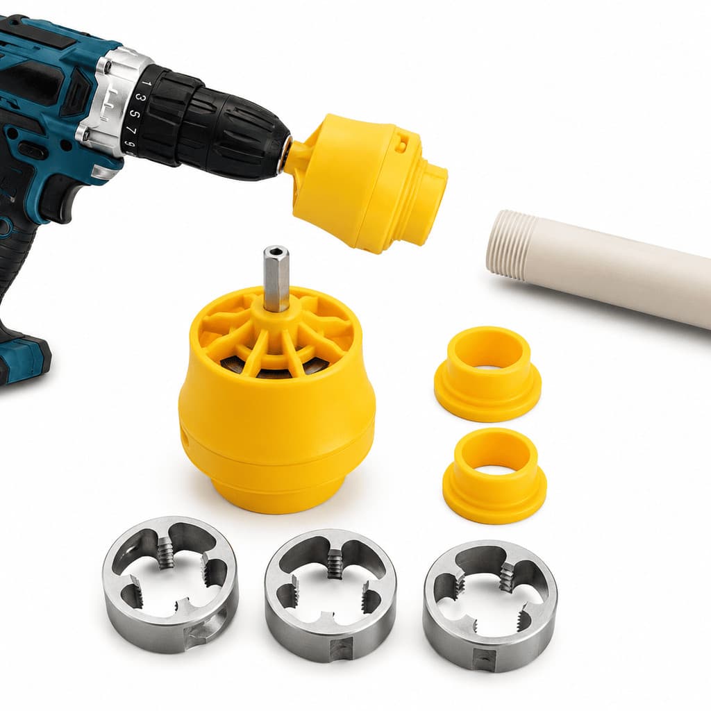 Kit Tarraxa Tubo PVC Guia Para Parafusadeira 1/2 3/4 1 Rosqueador De Tubos