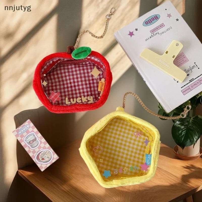 1 Peça Mini Organizador De Armazenamento Saco Estrela Pelúcia Itabag Bonito Moeda Bolsa Chaveiro Carteira Brinquedo Tran