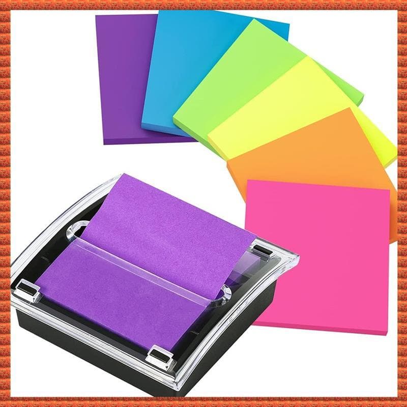 (Zac) Bloco De Notas Pegajoso Com Função De Cima-2 Pacotes De Suporte Para Dispensador , Base Preta , De Memorando Autoa