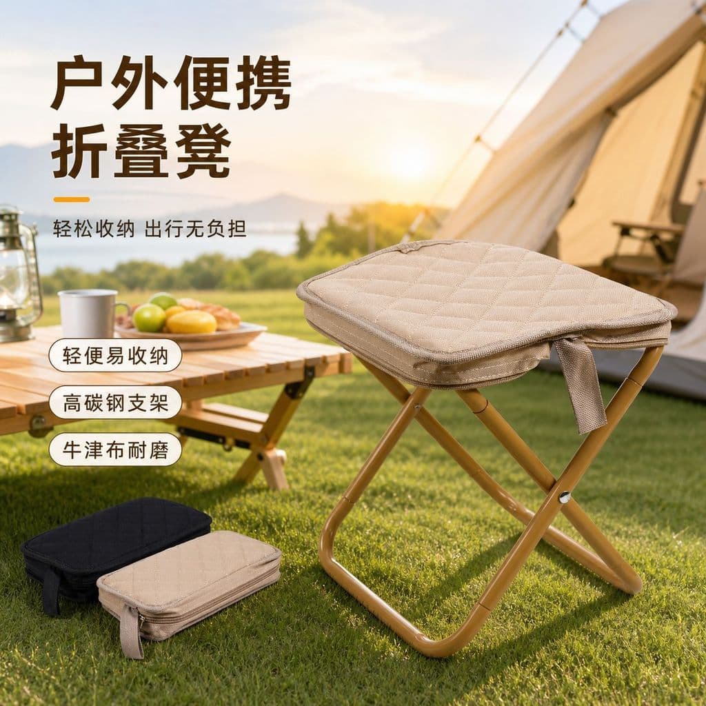 [Novo produto] Banqueta dobrável ao ar livre portátil diamante cadeira dobrável acampamento Maza banco pequeno dobrável