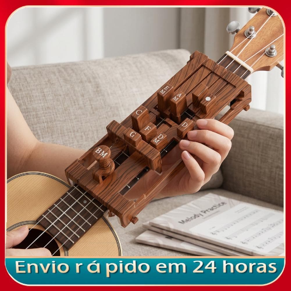 Nicegadget-BR Clip On Guitar Chord Trainer Portátil Presser Assisted Learning Tool para Iniciantes Fit 36 ​​a 41