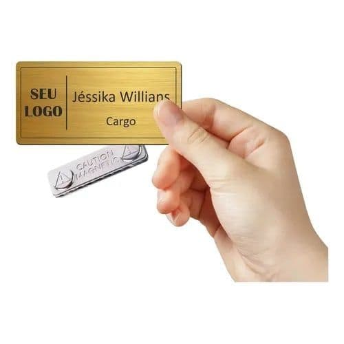Crachá Broche Botton Magnético Nome E Logo Personalizado Imã