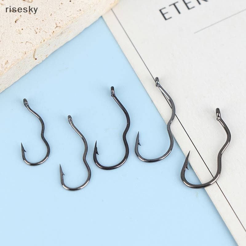 50 Peças De Anzóis De Pesca Premium-Design Farpado Para Punho De Peixe Antiderrapante E Seguro | Confiável Água Doce Sal