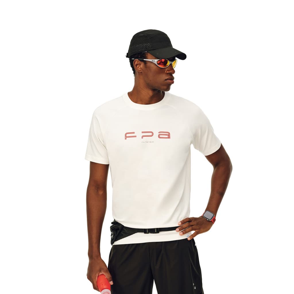 FPA Logotipo Básico Esportes Unissex Manga Curta Casual Gola Redonda Fitness Ao Ar Livre Respirável 100 % Algodão Premiu