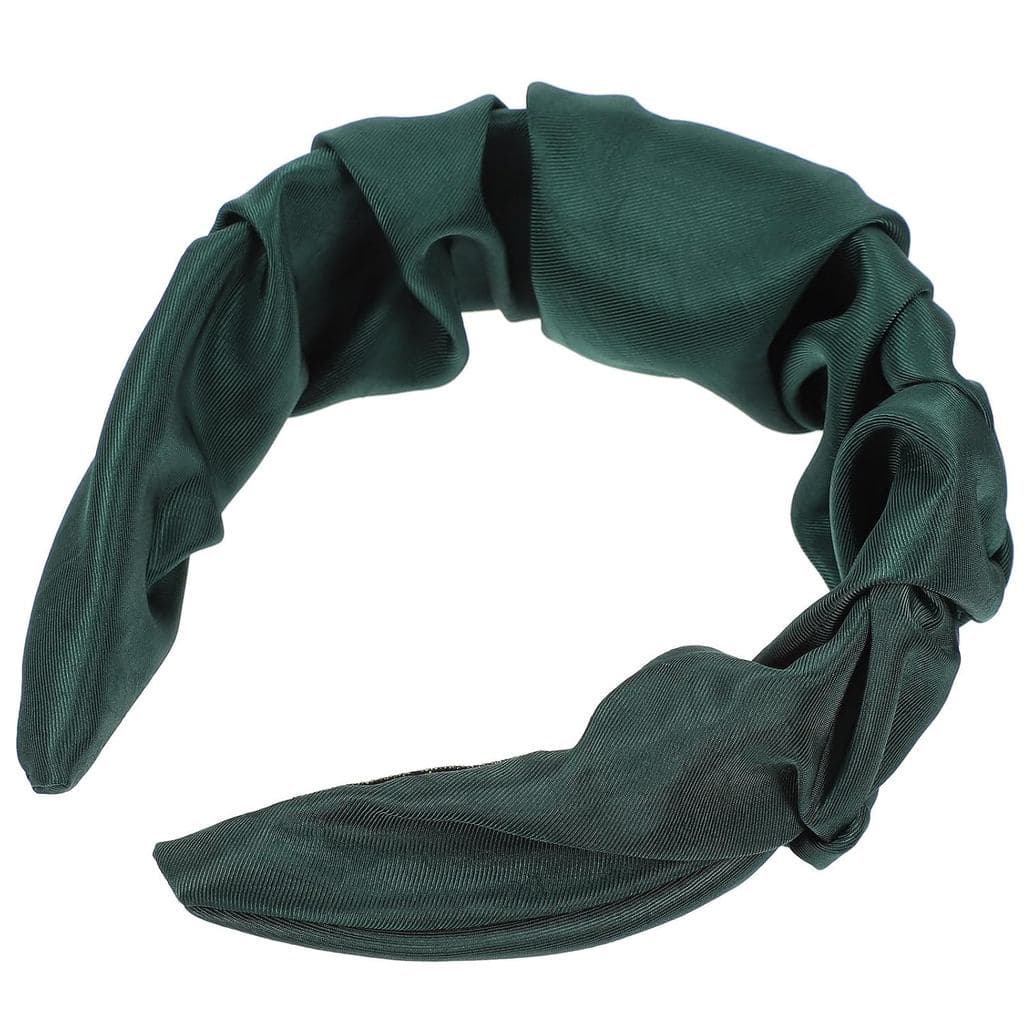 Faixa de Cabelo Trançada Torcida de Tecido Puro para Mulheres, Tiara de Algodão Listrada Verde, Acessório de Cabelo Femi