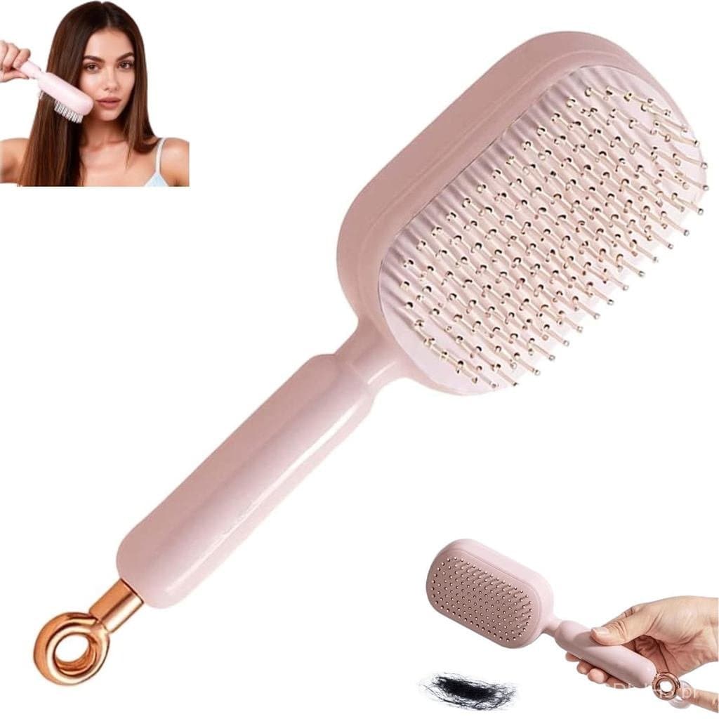 Escova de cabelo autolimpante, versão atualizada 2026, escova de massagem retrátil, escova de cabelo autolimpante anties
