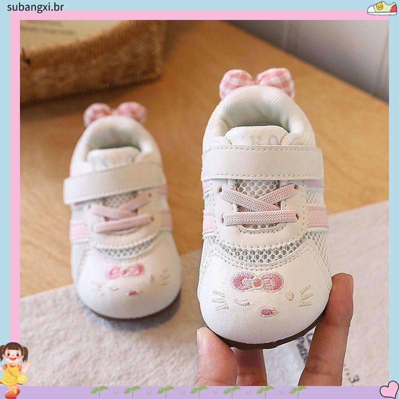 Feminino bebê sapatos esportivos única malha respirável criança sapatos de caminhada constante verão novo estilo dos des