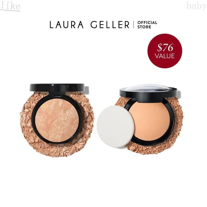 LauraGellerKit de Maquiagem com Cobertura Total e Acabamento Matte (2 Peças) - Base em Pó PFH5