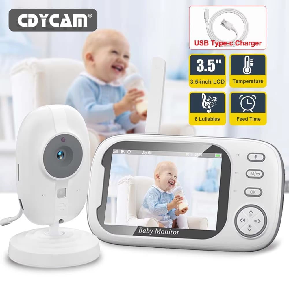 Monitor De Bebê Com Vídeo 720P De 3.5'', Câmera , Babá Eletrônica Sem , Câmera De Segurança , Visão Noturna,Sem Wi-Fi