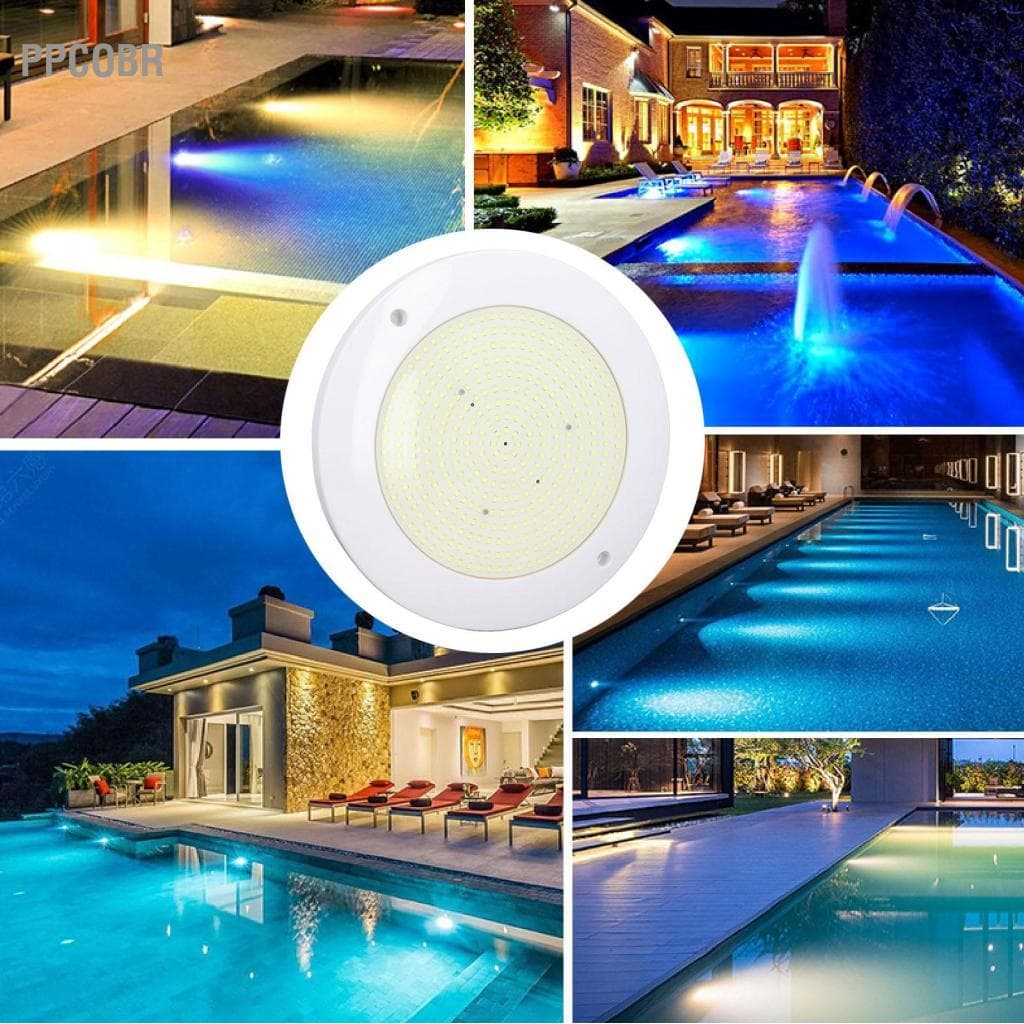 Ppcobr RGB Pool Light 12V 18W ABS PC IP68 à prova d\'água subaquático para piscinas subterrâneas acima do solo quentes