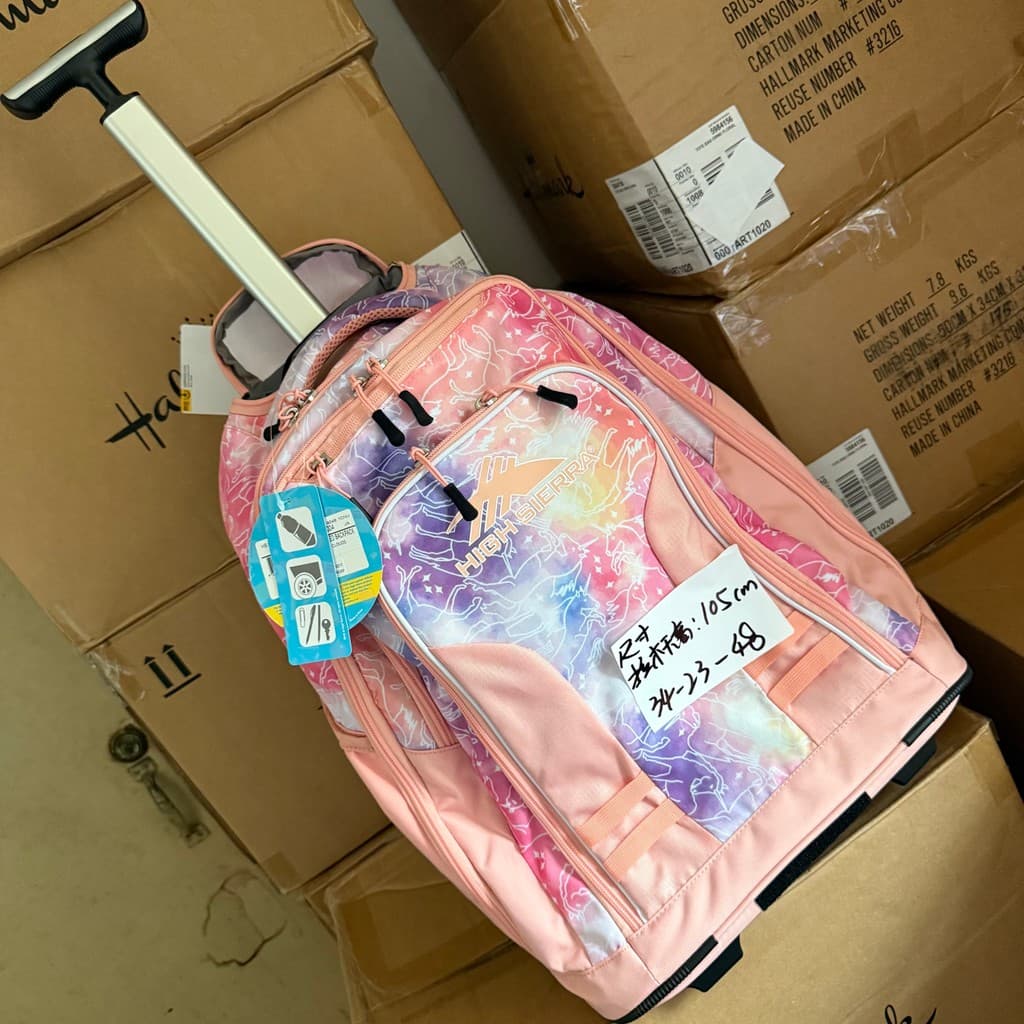 Unicórnio bonito Mi pedido nacional clássico azul tira vermelha mochila leve carrinho saco de escola forte repelente de