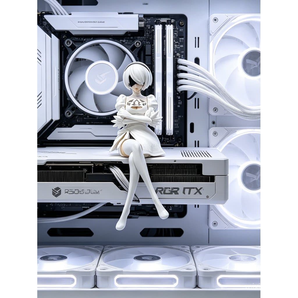 Novo NieR: Automata, estatueta decorativa de alta qualidade com design estético e detalhes de placa de vídeo, resistente