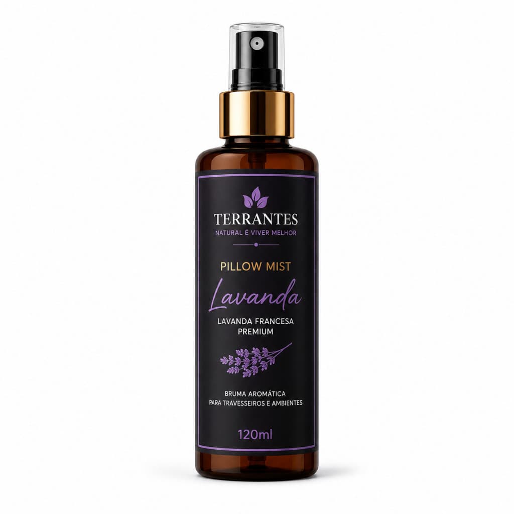 Pillow Mist Lavanda Terrantes 120ml Spray Aromatizador Travesseiro e Ambiente Bruma Relaxante Sono Tranquilo