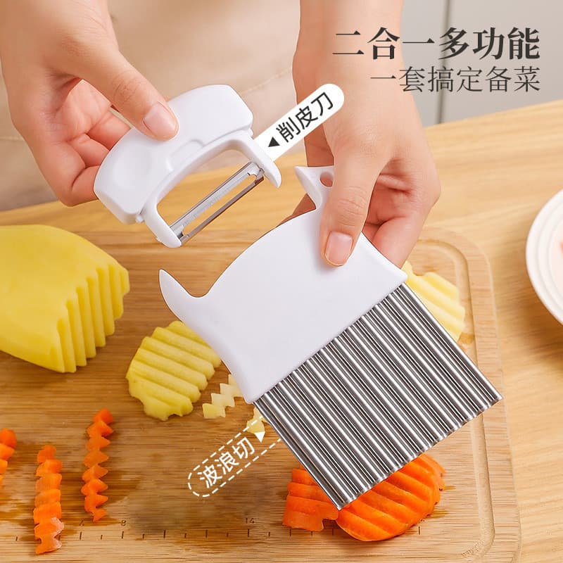 Cortador de Batatas Onduladas Novo de Fábrica para Cozinha Doméstica, Descascador, Cortador Criativo para Cortar Vegetai