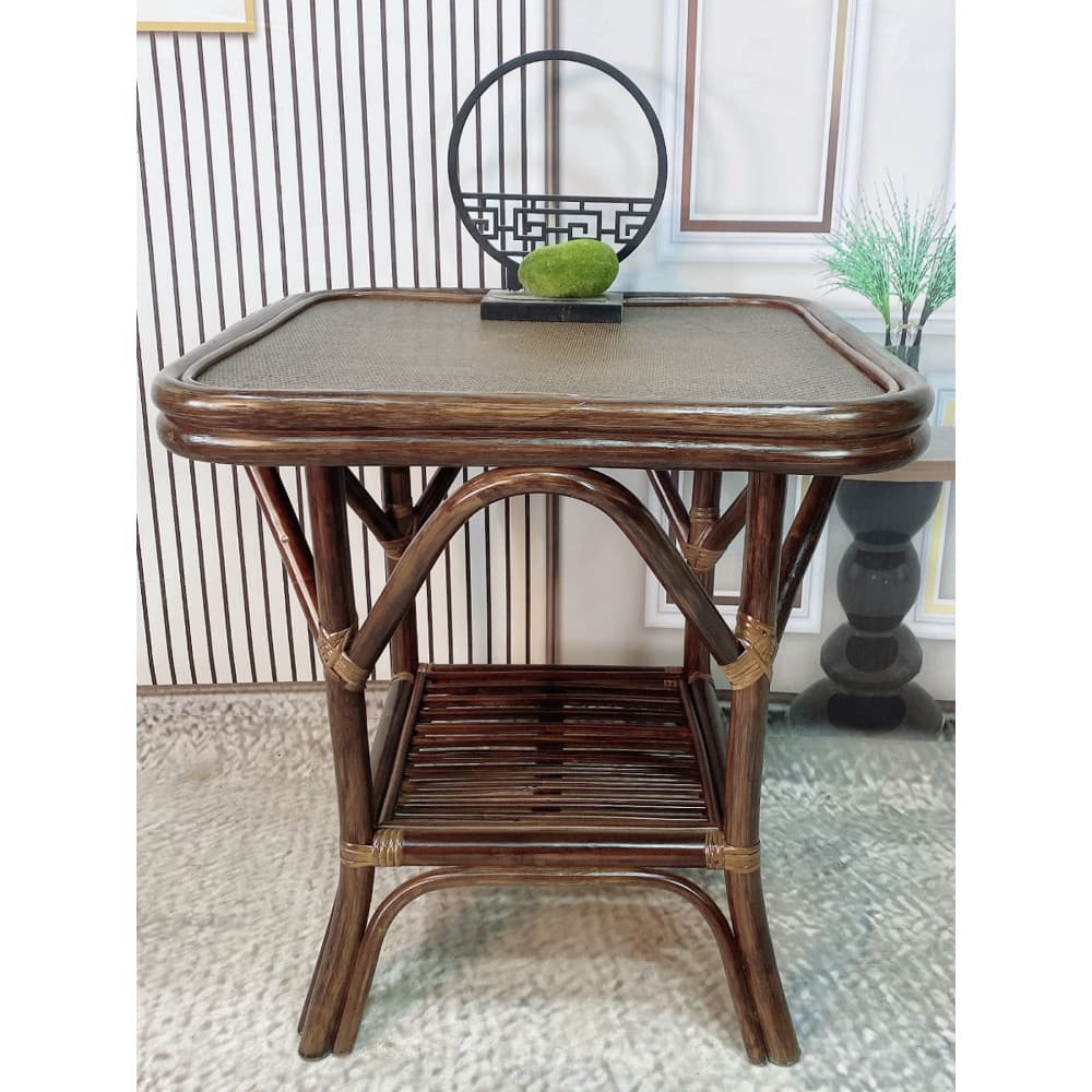 Indonésia Real Rattan Material Armazenamento Mesa de centro Armazenamento doméstico Rattan Varanda Mesa Sala de estar Ar