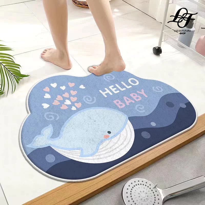 Tapete de banheiro antiderrapante absorvente de água para quarto simples com tapete de caxemira de desenho animado