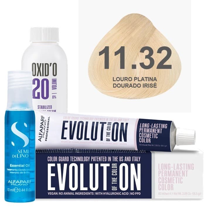 Kit Alfaparf Evolution + Ox + Ampola Sdl (3 Itens) - 11.32 LOURO PLATINA DOURADO IRISÉ