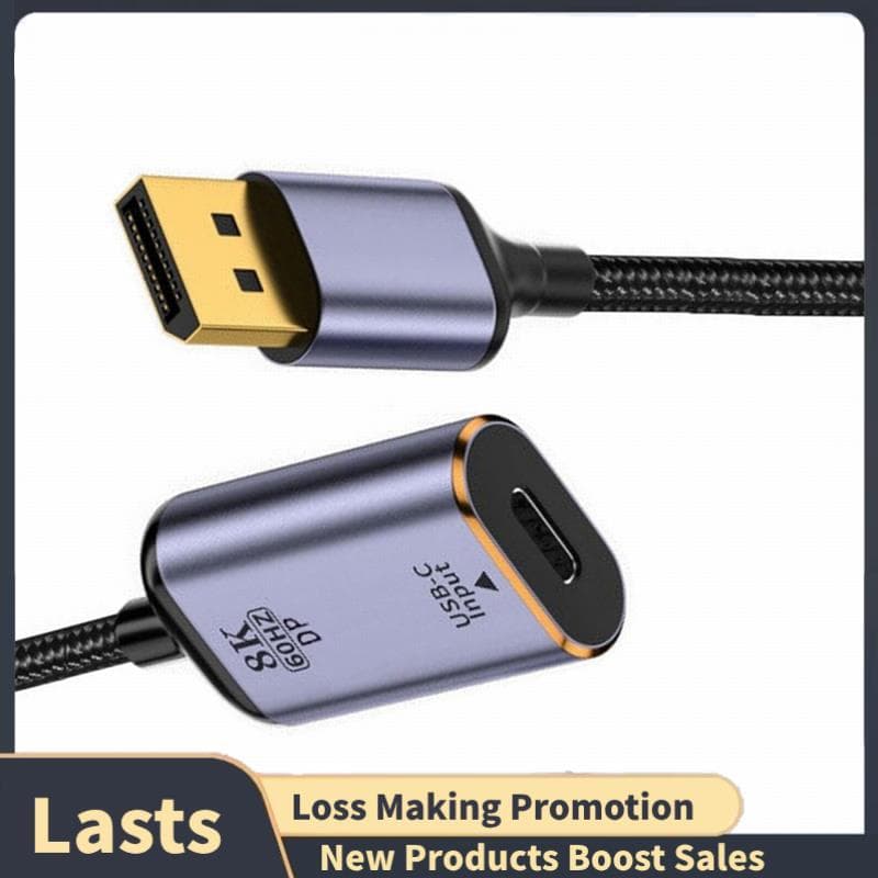 USB-C Para Displayport Adaptador Conversor Tipo Fonte Fêmea 1.4 Pia HDTV Cabo 8K @ 60hz Tablet