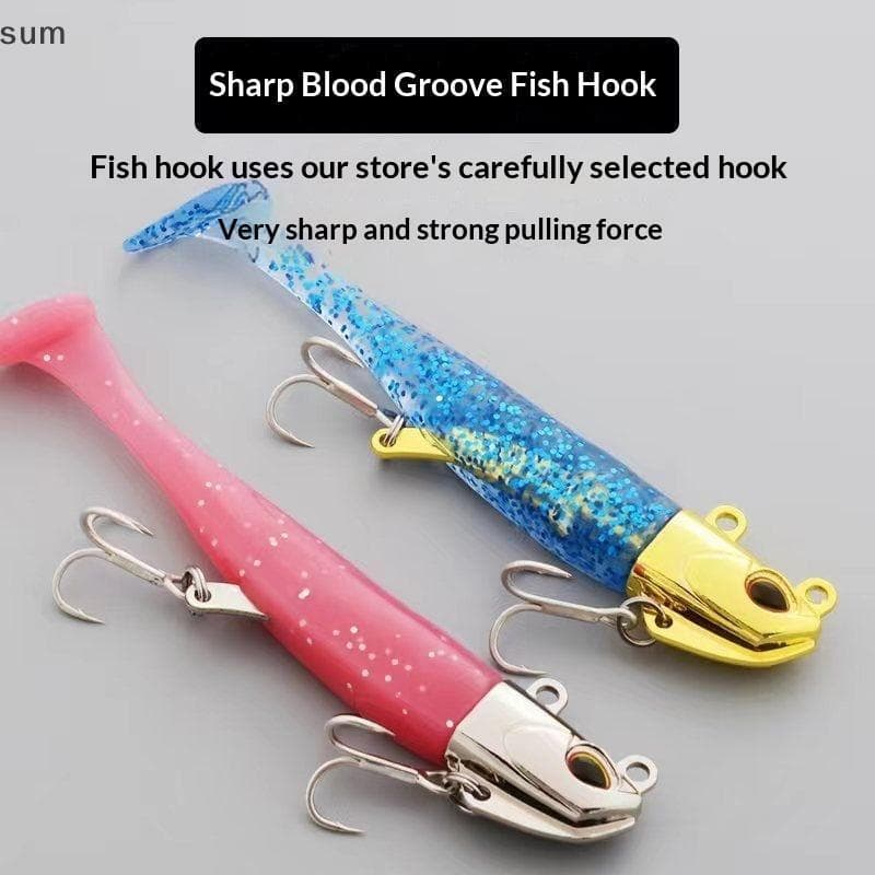 [sum] 5 Peças 24g/103mm Isca Artificial Macia Lumiosa/Brilho Maerel Mar Bala Baixo Snapper De Pesca Wobblers Swimbait Ji