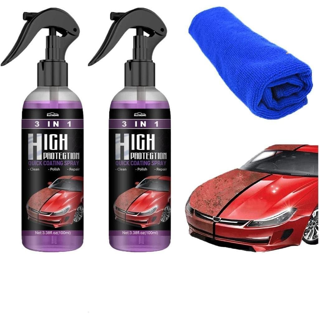 2 Pacotes de Spray de Revestimento Rápido de Alta Proteção 3 em 1, Spray de Revestimento Rápido para Carro de Alta Prote