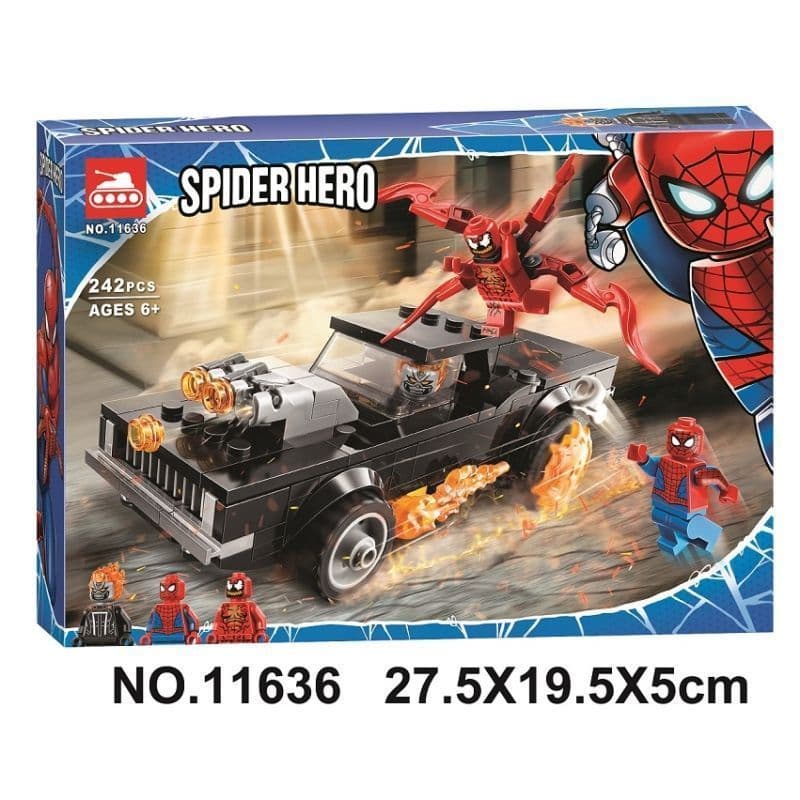 Compatível com Lego Super Spider Heroes e o Mal Knight Chariot Showdown Building Block Toys