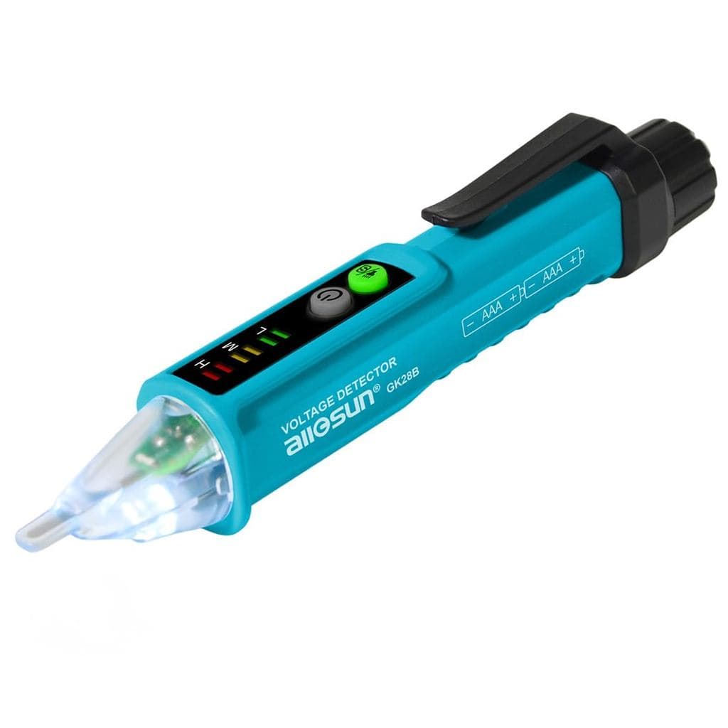 Testador de Tensão AC Sem Contato Allsun 12-1000V, Sensibilidade Dupla e Lanterna LED, Localizador de Quebra de Fio Fase