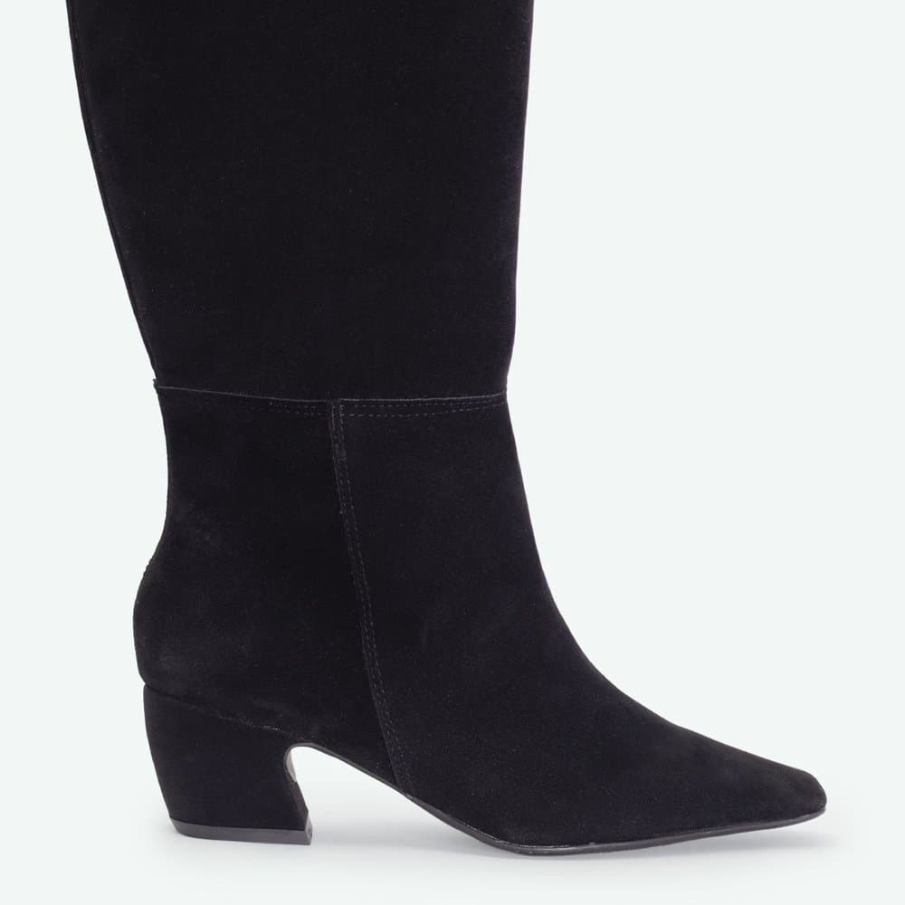Bota Feminina Olga Cano Canelado Salto Bloco Bico Fino Elegante