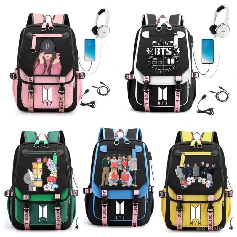 Mochila BTS para Mulheres, Mochila Escolar, Mochila para Computador para Homens, Mochila para Estudantes, Bolsa de Viage