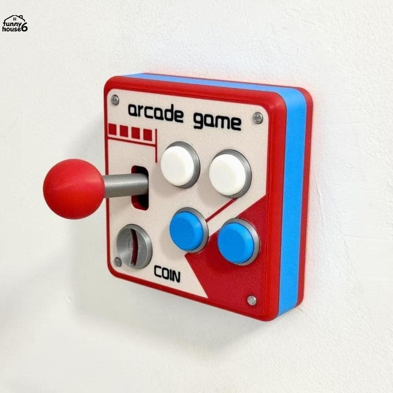 Capa De Interruptor De Jogo De Arcade Retrô Divertida Com Botões Funcionais , Decoração Exclusiva Para Sala De Jogos , E