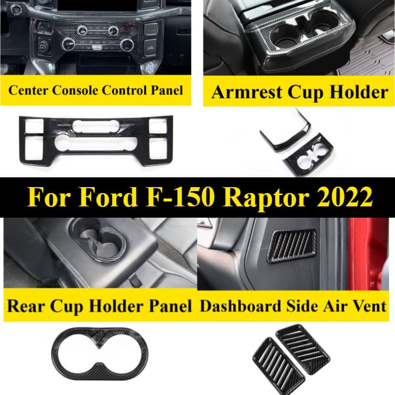 Para Ford F-150 Raptor 2022 Painel Do Console Copo Traseiro Braço Traço Ventilação De Ar Moldura Conjunto Fácil Instalaç