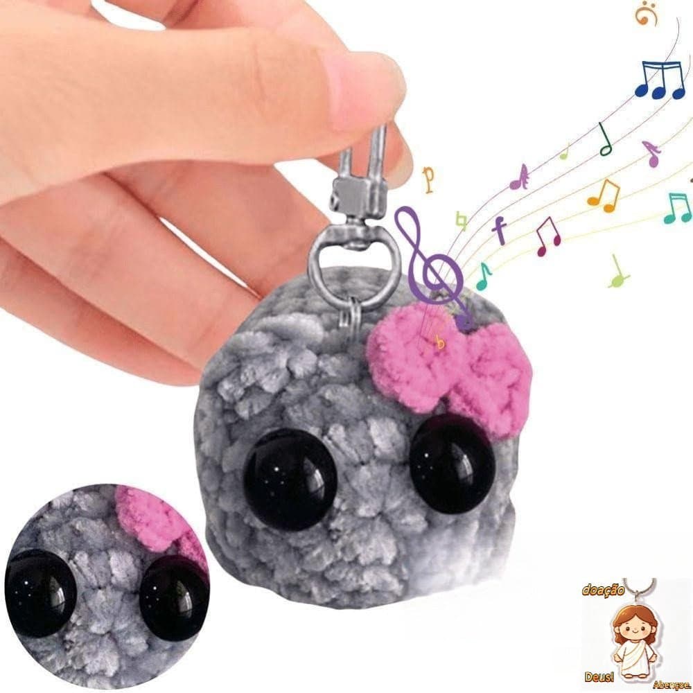 Pingente De Hamster Triste , Ornamento Pendurado Com Som Musical Chaveiro De Pelúcia Porta-Chaves De Boneca Recheada C X