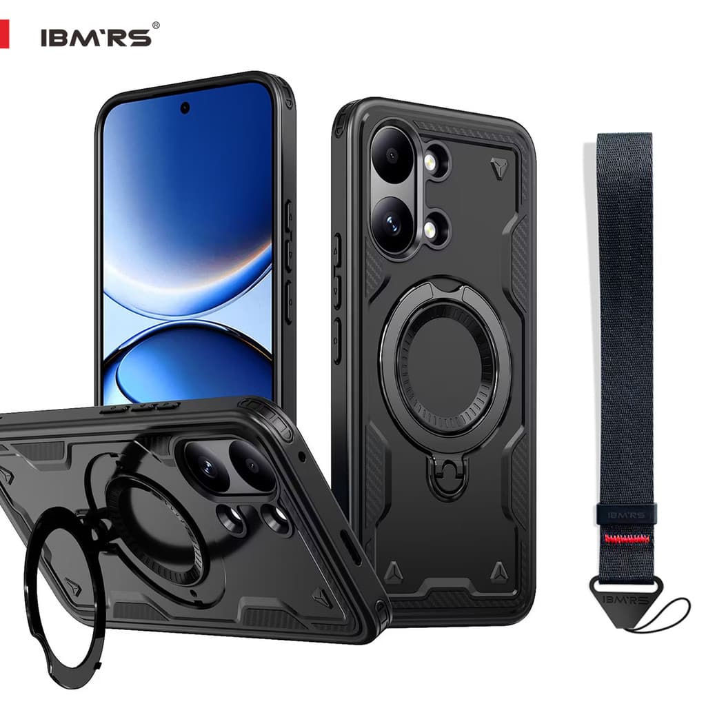 Para Xiaomi POCO X8 Pro Max 5G Capa Com Suporte Magnético E Alça De Pulso , PC Híbrido À Prova De Choque + TPU