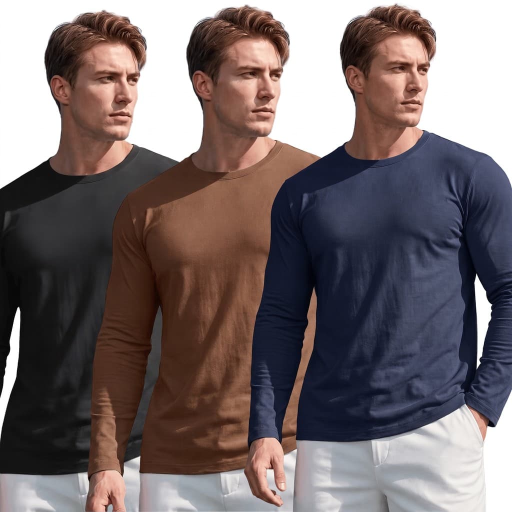 Kit 3 Camisas Masculinas Proteção Uv 50+ Segunda Pele Camiseta Blusa Malha Fria Academia Manga Longa