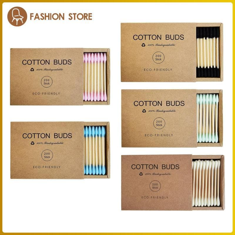 [Wishshopeelq] Cotonete De Cabeça Dupla Orgânico Reutilizável De Madeira De Bambu Cotonetes De Ouvido Naturais Para Maqu