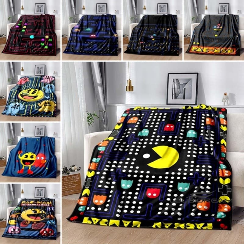 3D < Eating Beans > Cobertor de jogo de quebra-cabeça, macio e confortável, adequado para casa, quarto, cama, sofá, piqu