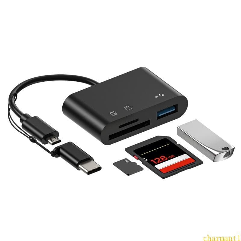 charmant Speed Usb MicroB Tipo-C TF Drive Leitor Cartão 5 1 OTG HUB
