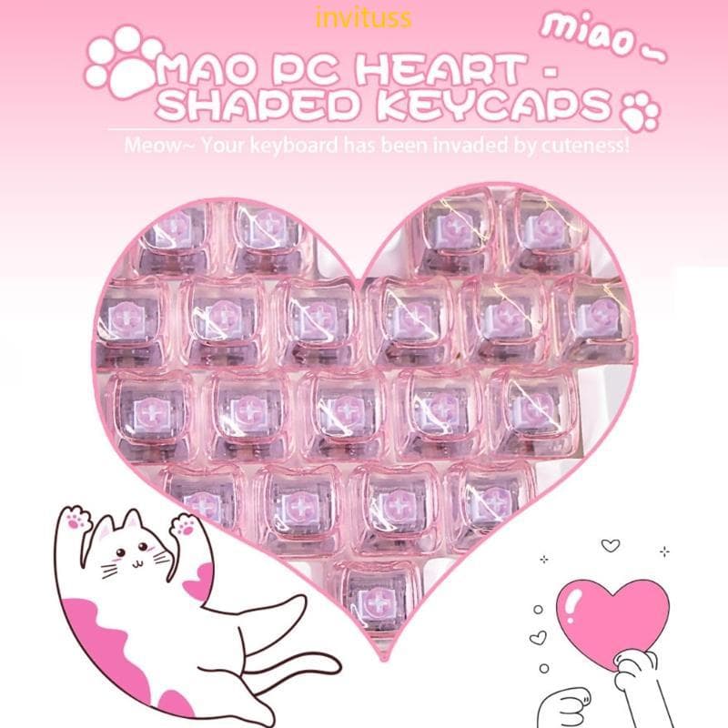 Teclas Temáticos Dos Teclados Do Gatinho Inv Cor Clara Durabilidade Acento Coração